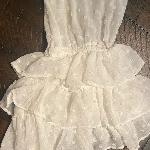 White Swiss-Dot Blouse with Ruffled Bell Sleeve, size S, 1.State brand - Picture 7 of 8